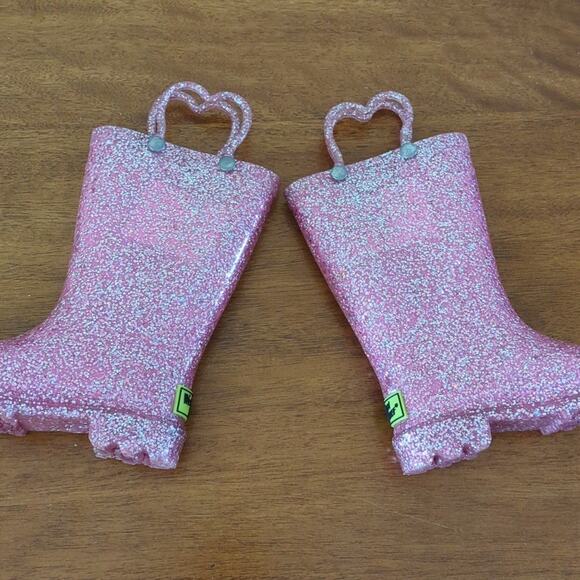 Western Chief Toddler Girls' Abby Shimmer Glitter light up Rain boots size 6 GUC - Picture 2 of 11